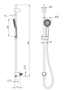 Zestaw prysznicowy 1-funkcyjny z drążkiem Arnika Deante NQAD61K