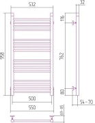 Grzejnik łazienkowy Sunerzha Bohemia 100x50cm stal polerowana