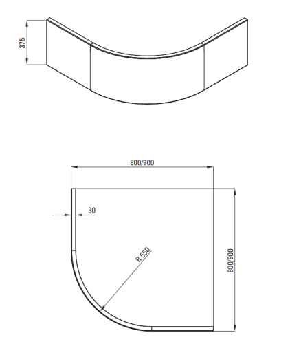 Osłona do brodzika 80 cm Deante Deep KTD_042O