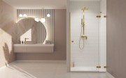 Drzwi prysznicowe Essenza Pro Brushed Gold DWJ Radaway prawe złote