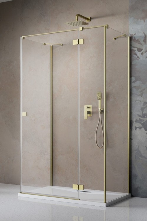 Kabina przyścienna Radaway Essenza Brushed Gold KDJ+S prawa