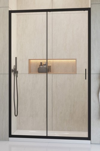 Drzwi prysznicowe Radaway Alienta Black DWJ 140x190 przejrzyste