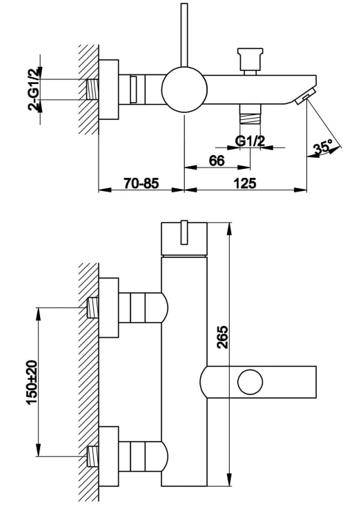 Bateria wannowa natynkowa KOHLMAN Dexame QW110D