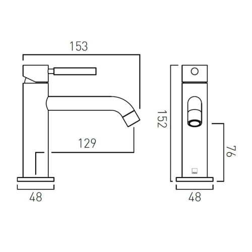 Bateria VADO ORIGINS umywalkowa czarna szczotkowana