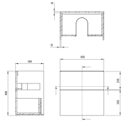 Szafka umywalkowa bez blatu biała 60x38,5x60 Prizma Deante