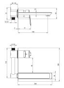 Bateria umywalkowa podtynkowa Arnika Deante złoto szczotkowane