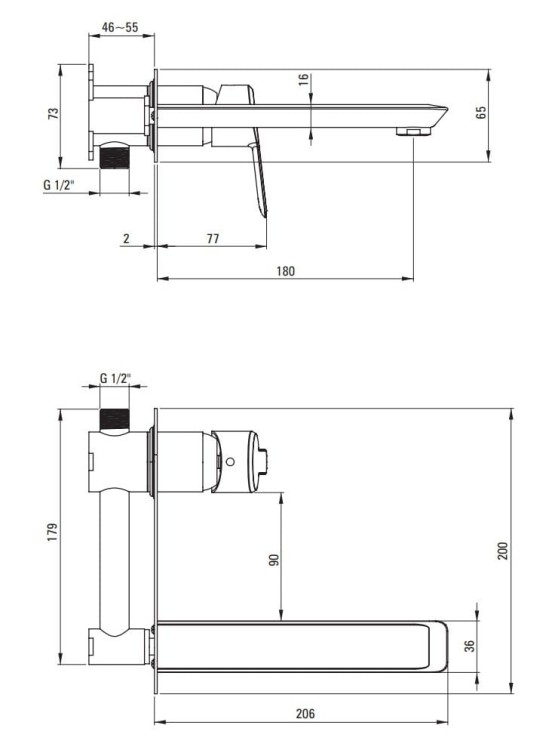 Bateria umywalkowa podtynkowa Arnika Deante złoto szczotkowane