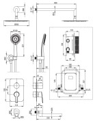 Zestaw prysznicowy podtynkowy z wylewką wannową Arnika Deante złoty