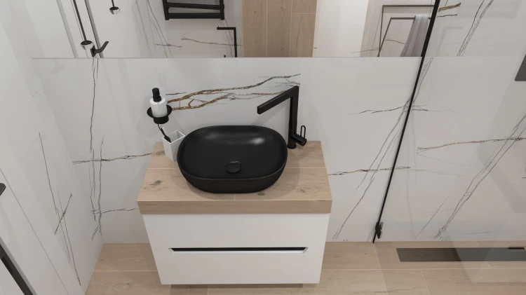 Umywalka nablatowa Redondo Black Lavita