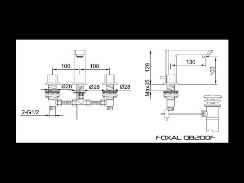 Bateria umywalkowa KOHLMAN Foxal QB200F