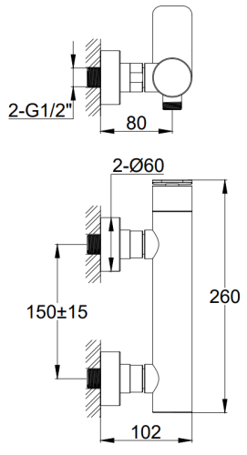 Bateria prysznicowa natynkowa Wexpo KOHLMAN QW120W