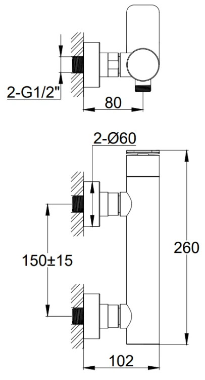 Bateria prysznicowa natynkowa Wexpo KOHLMAN QW120W