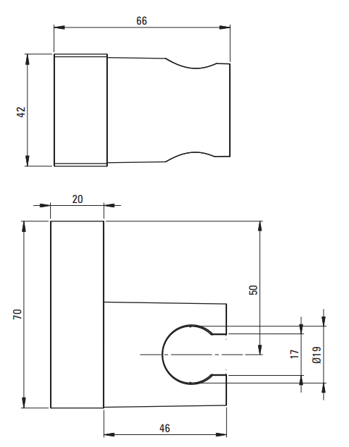 Uchwyt punktowy słuchawki ruchomy chrom Deante