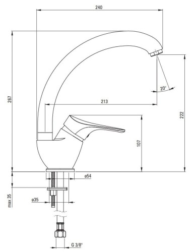 Bateria kuchenna stojąca Joko chrom Deante