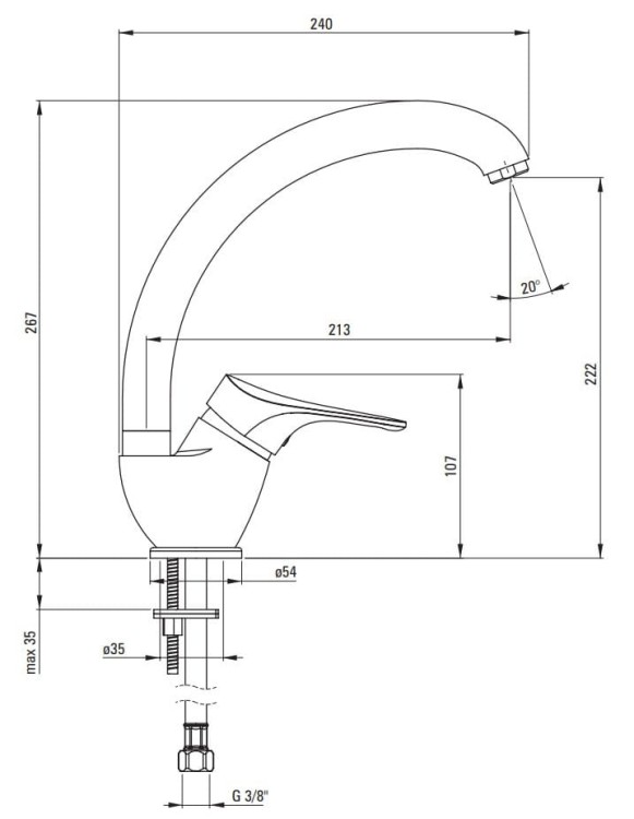 Bateria kuchenna stojąca Joko chrom Deante