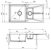 Zlewozmywak granitowy 1.5-komorowy z ociekaczem Corio Deante