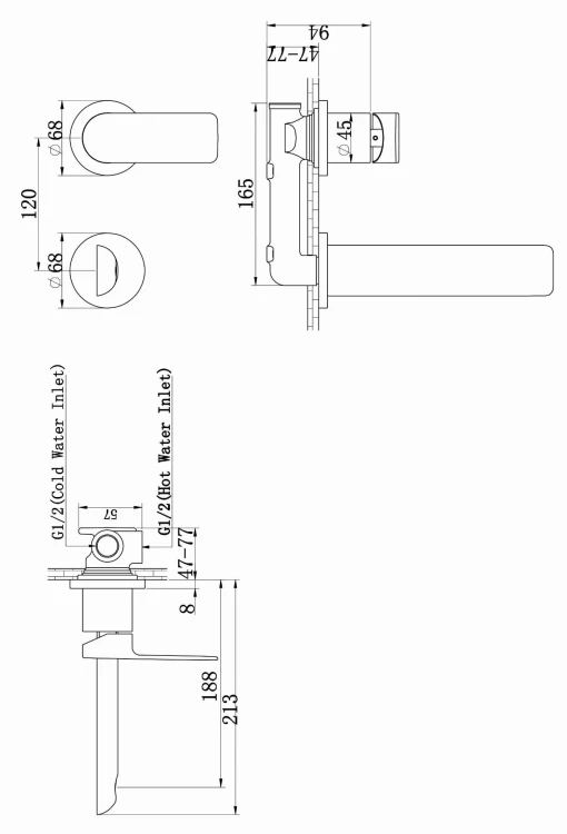 Bateria umywalkowa podtynkowa KOHLMAN Proxima QW180P