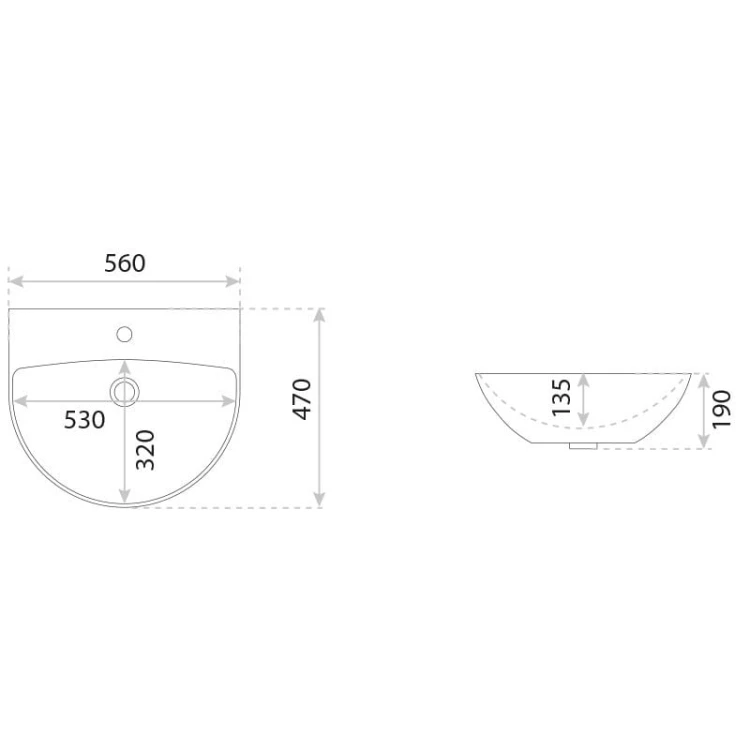 Umywalka wisząca Corel 560 Lavita