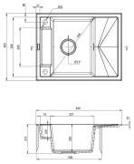 Zlewozmywak granitowy magnetyczny 1-komorowy z ociekaczem grafit metalik Deante Magnetic