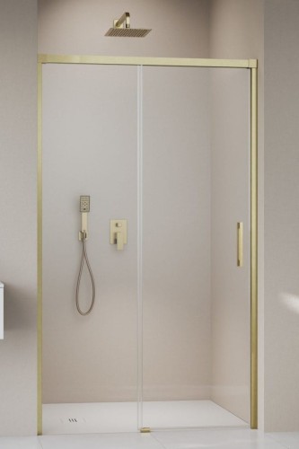 Drzwi prysznicowe Idea Brushed Gold DWJ Radaway lewe przejrzyste