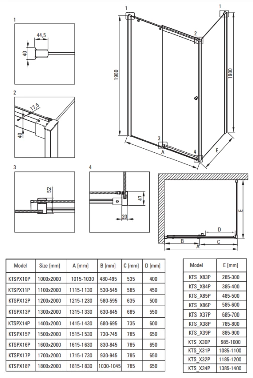 Kabina prysznicowa prostokątna 120x90x198 chrom Kerria Plus Deante