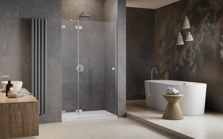 Drzwi prysznicowe Essenza Pro Brushed Nickel DWJ Radaway lewe nikiel