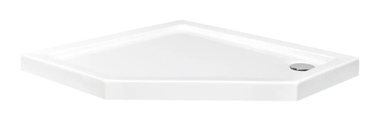 Brodzik pięciokątny biały Besco BERGO SLIMLINE 90x90x6