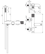 Bateria wannowa ścienna złoto szczotkowane Silia Hexa Deante