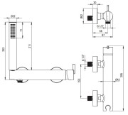 Bateria prysznicowa z zestawem prysznicowym Silia Deante stal szczotkowana