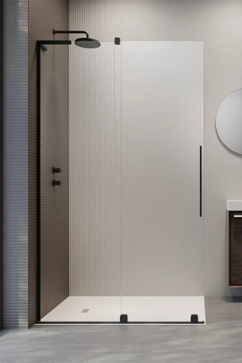 Kabina prysznicowa Furo SL Black Walk-in Radaway lewa