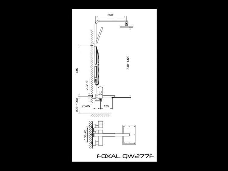 Zestaw wannowo-prysznicowy KOHLMAN Foxal QW277F