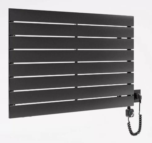 Grzejnik elektryczny Solis poziomy Elektro czarny 59,5x100 Luxrad