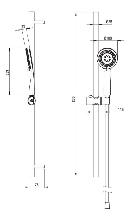 Zestaw prysznicowy 3-funkcyjny Arnika Deante stal szczotkowana