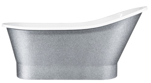 Wanna wolnostojąca Besco GLORIA GLAM 160x68 srebrna