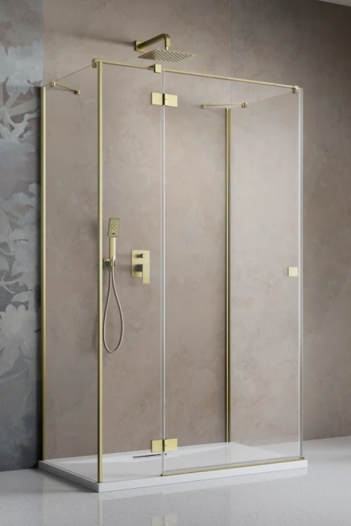 Kabina przyścienna Radaway Essenza Brushed Gold KDJ+S lewa