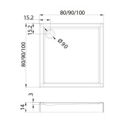 Brodzik kwadratowy New Trendy Columbus 100x100x14