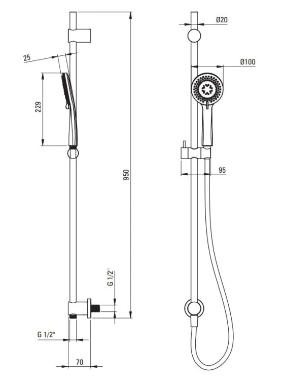 Zestaw prysznicowy podtynkowy chrom Arnika Deante