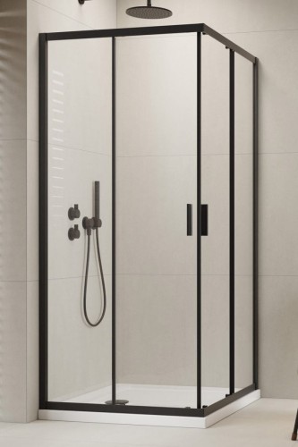 Kabina prysznicowa Radaway Alienta Black C 80x80x190 przejrzysta