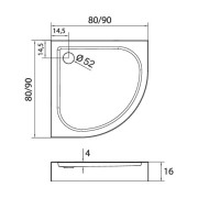 Brodzik półokrągły New Trendy Domio 90x90x16