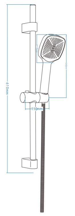 Zestaw prysznicowy 1-funkcyjny czarny nero Maro Deante