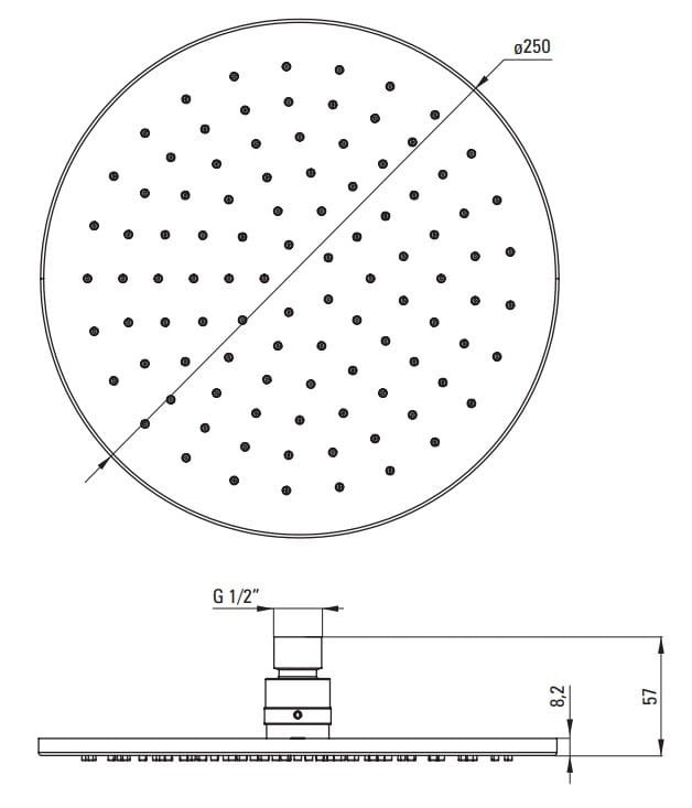 Głowica prysznicowa okrągła Cascada Deante chrom