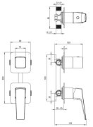 Bateria prysznicowa z przełącznikiem natrysku nero czarna Blur Deante