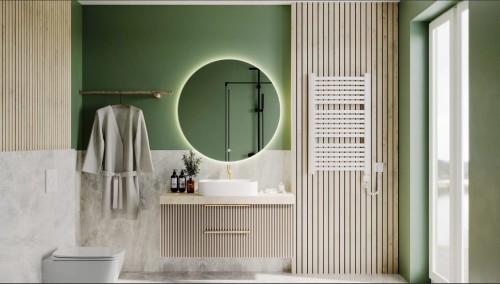 Grzejnik łazienkowy elektryczny Kastor Elektro biały 94,5x58 Luxrad