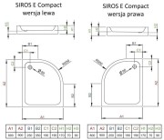 Brodzik asymetryczny Radaway Siros E Compact 80x90x17x7 prawy