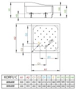Brodzik kwadratowy Radaway Korfu C 80x80x39,5x24