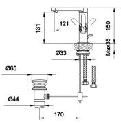 Bateria umywalkowa stojąca KOHLMAN Boxine QB100B