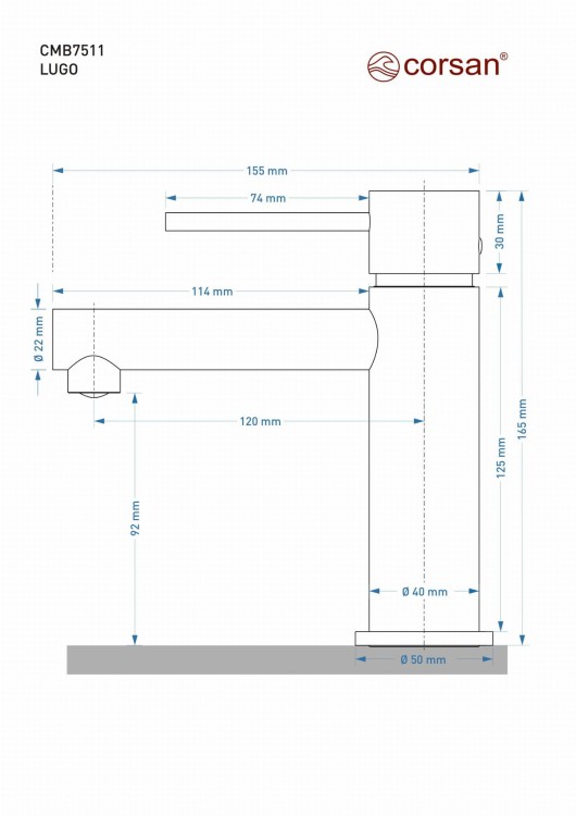 Bateria umywalkowa corsan cmb7511gl lugo