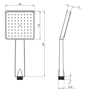 Słuchawka prysznicowa 1-funkcyjna Boro Deante nero czarna