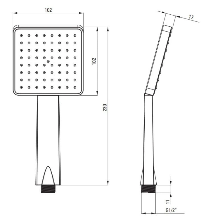 Słuchawka prysznicowa 1-funkcyjna Boro Deante nero czarna