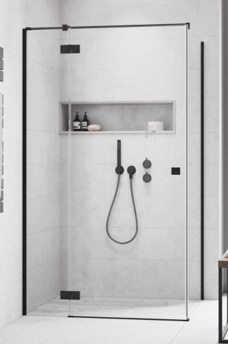 Kabina prysznicowa Radaway Essenza 8 Black KDJ lewa przejrzysta